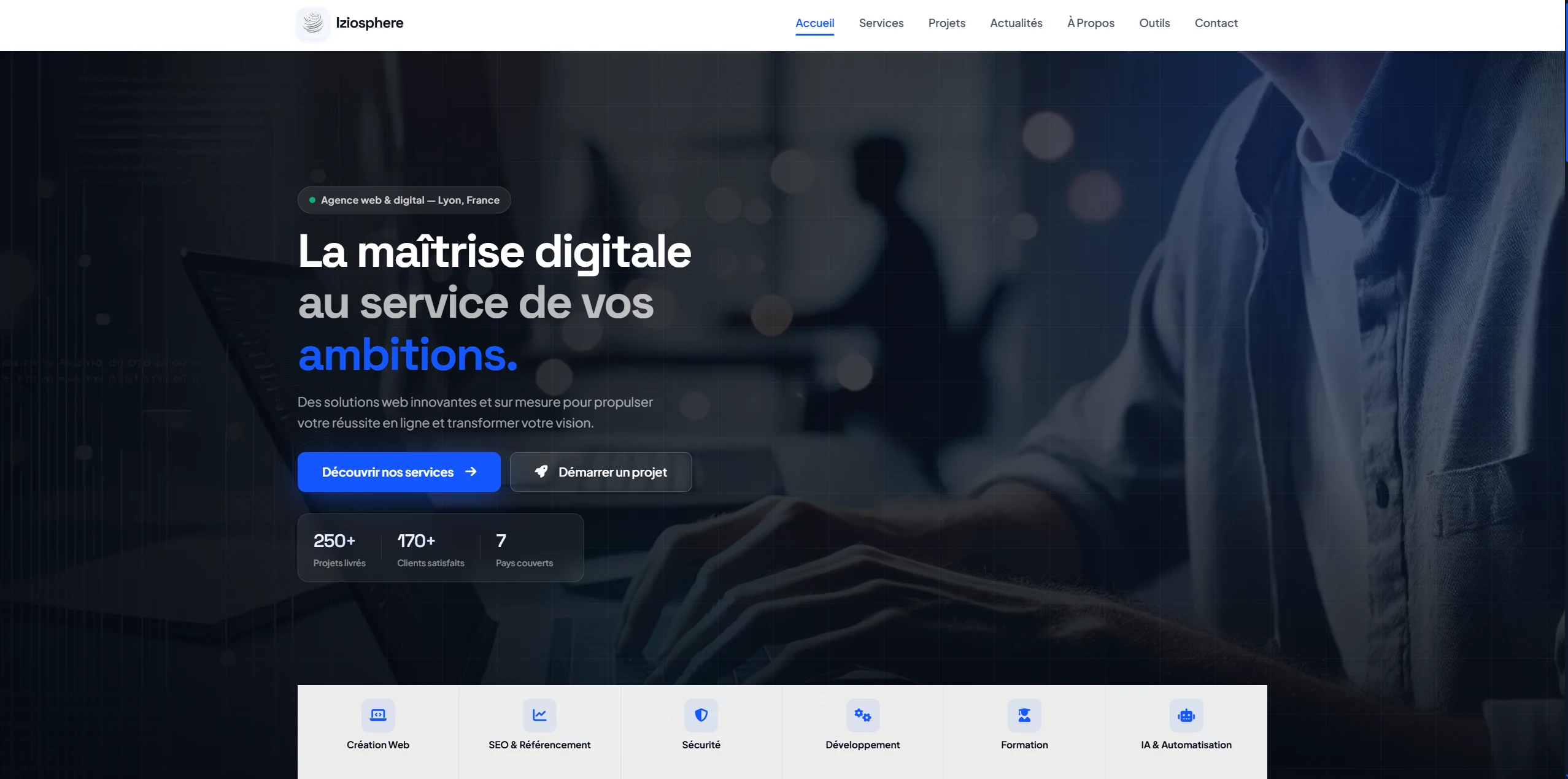 Site de la société Iziosphere — agence web et digitale